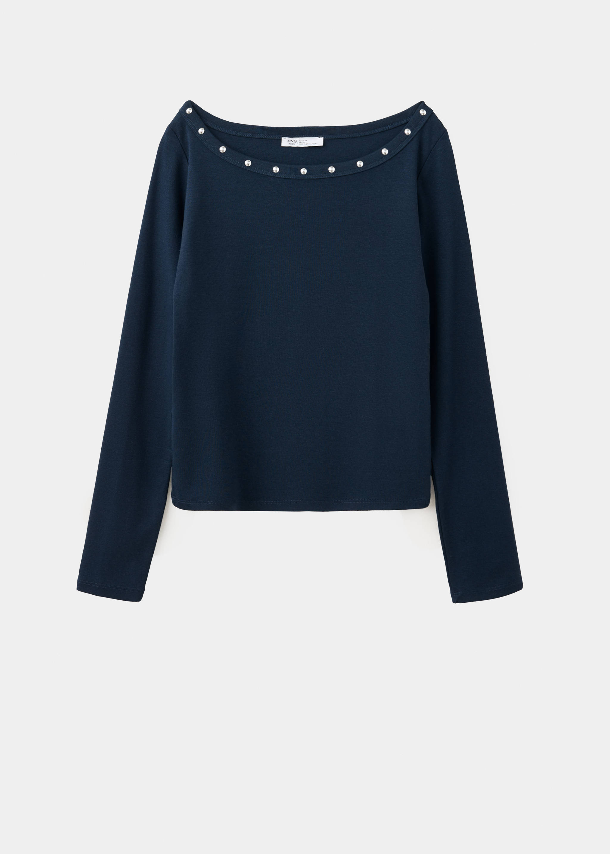 Studded boat-neck T-shirt - Article without model