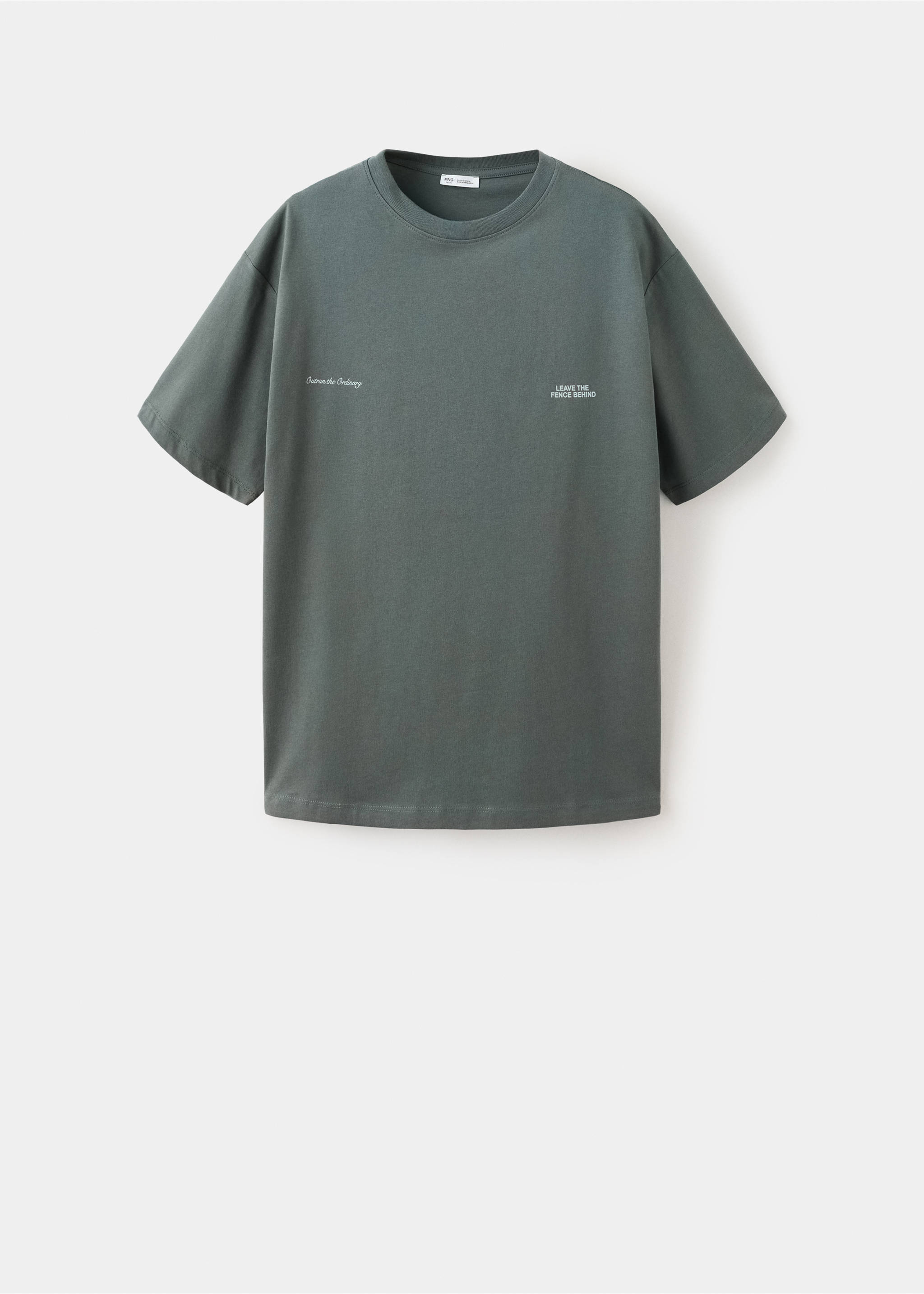 100% cotton embroidered t-shirt - Article without model, Dark Green. Ref: 37054788-00.