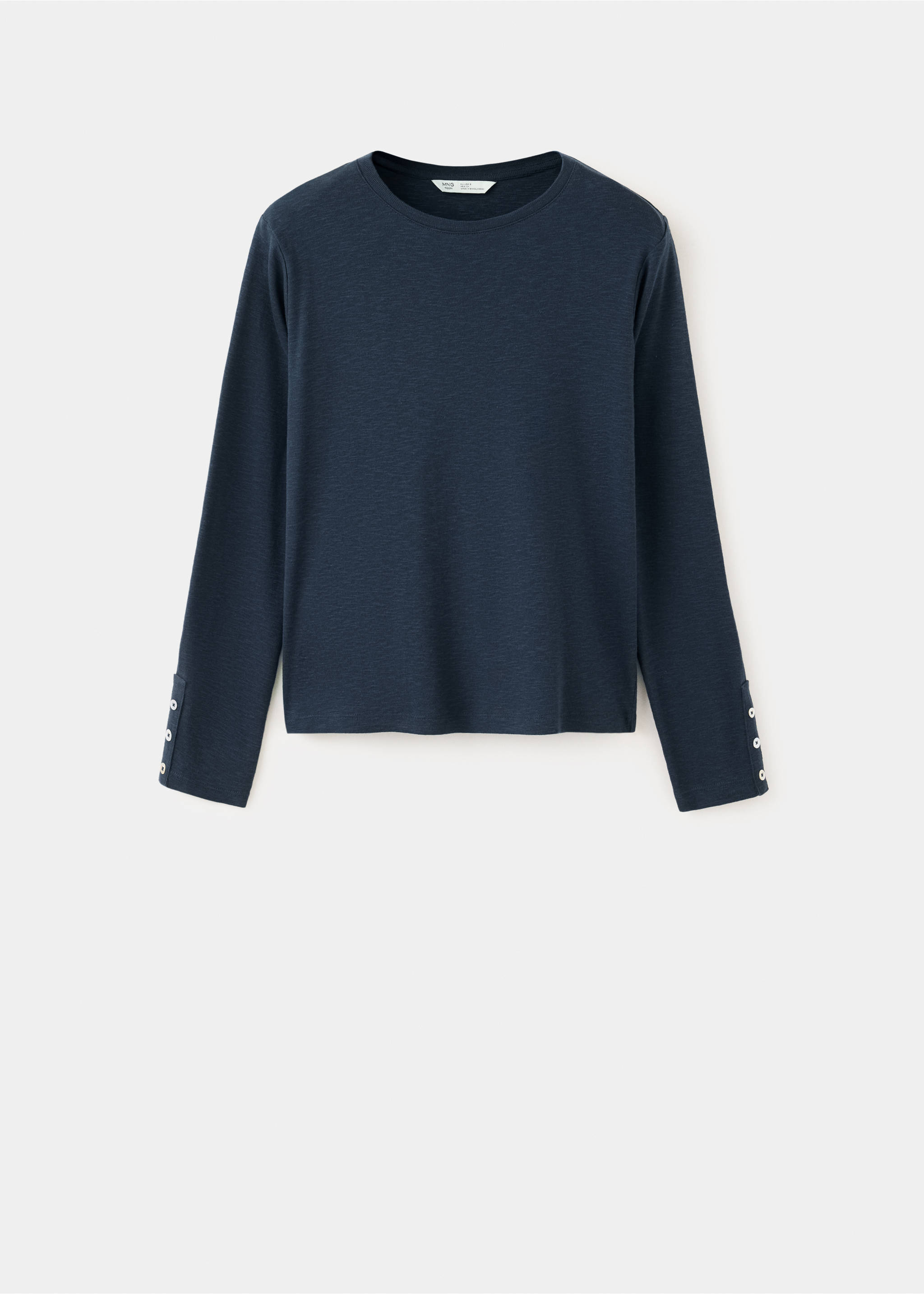 Tričko s dlouhým rukávem a ozdobnými knoflíky - Zboží bez modelu, Námořnická modrá. Ref: 37054790-00.