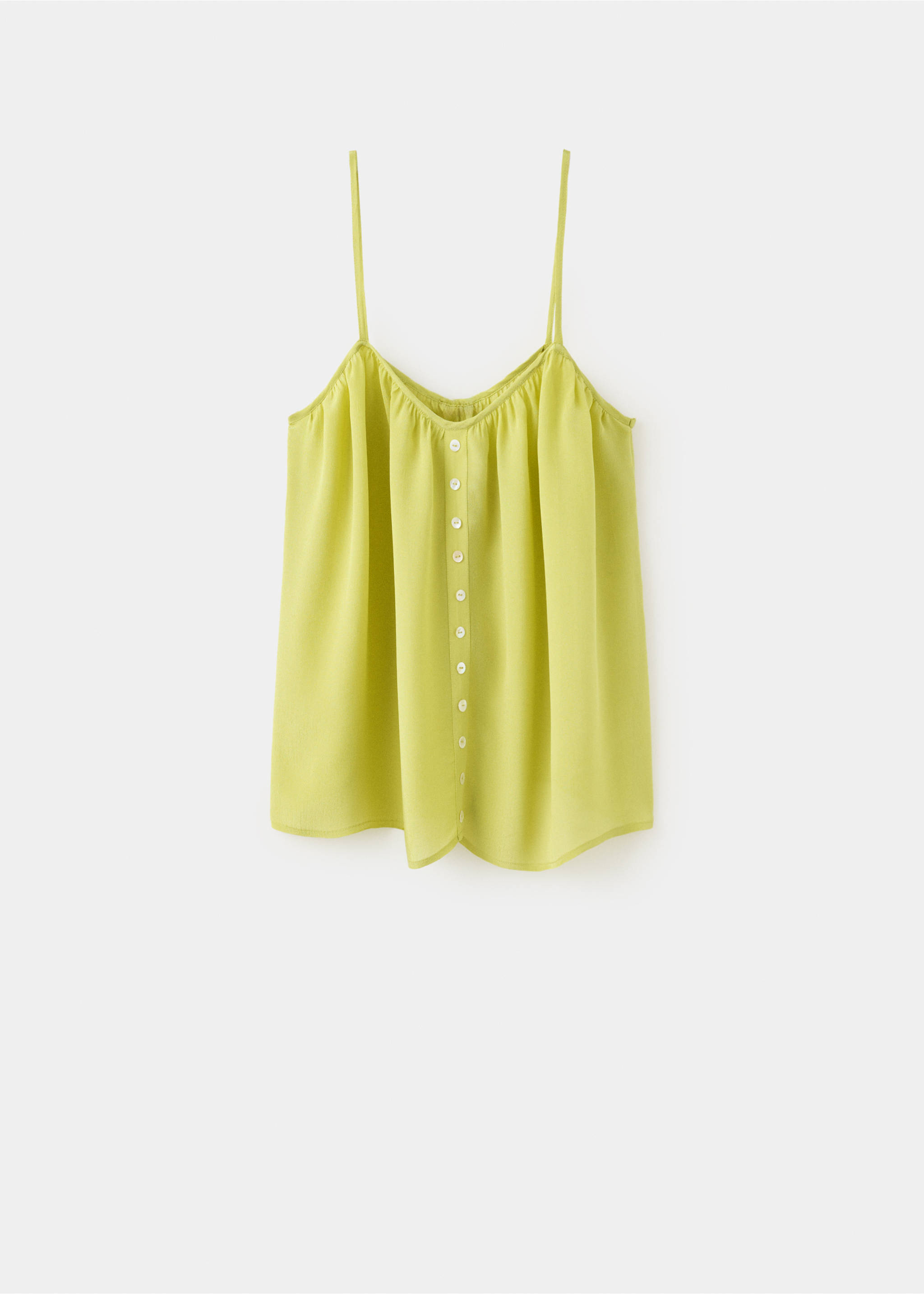 Sleeveless top with decorative buttons - Article without model, Lime. Ref: 37054791-00.