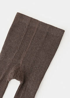 Ribbed knit tights — Brown 3
