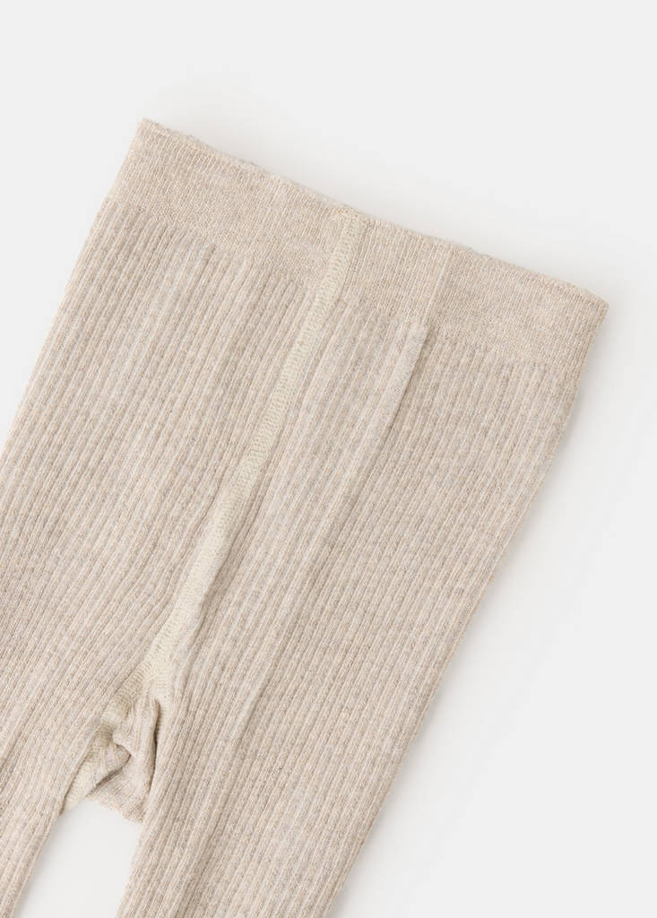 Ribbed knit tights — Medium Brown