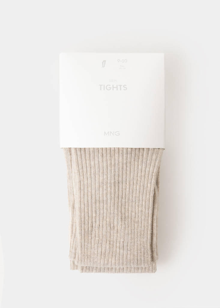 Ribbed knit tights — Medium Brown