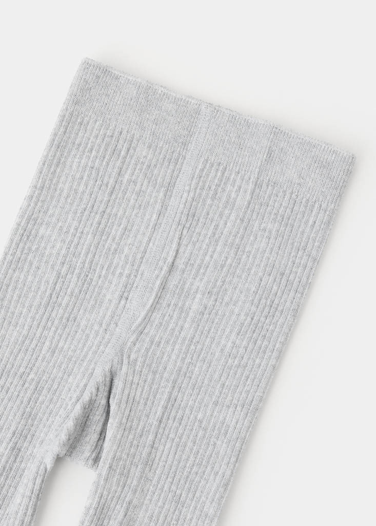 Ribbed knit tights — Medium Heather Grey