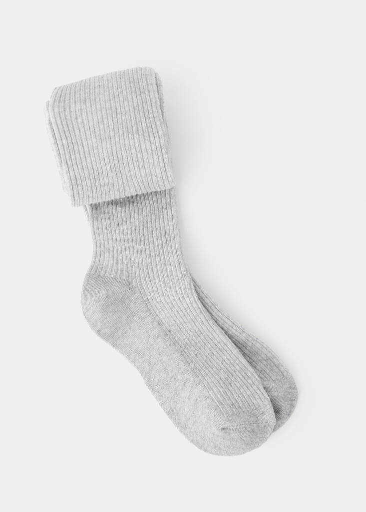 Ribbed knit tights — Medium Heather Grey
