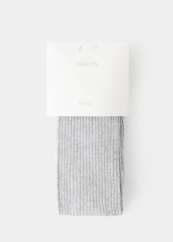 Ribbed knit tights — Medium Heather Grey
