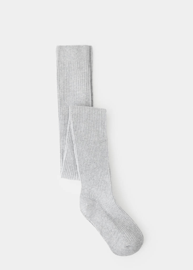 Ribbed knit tights — Medium Heather Grey