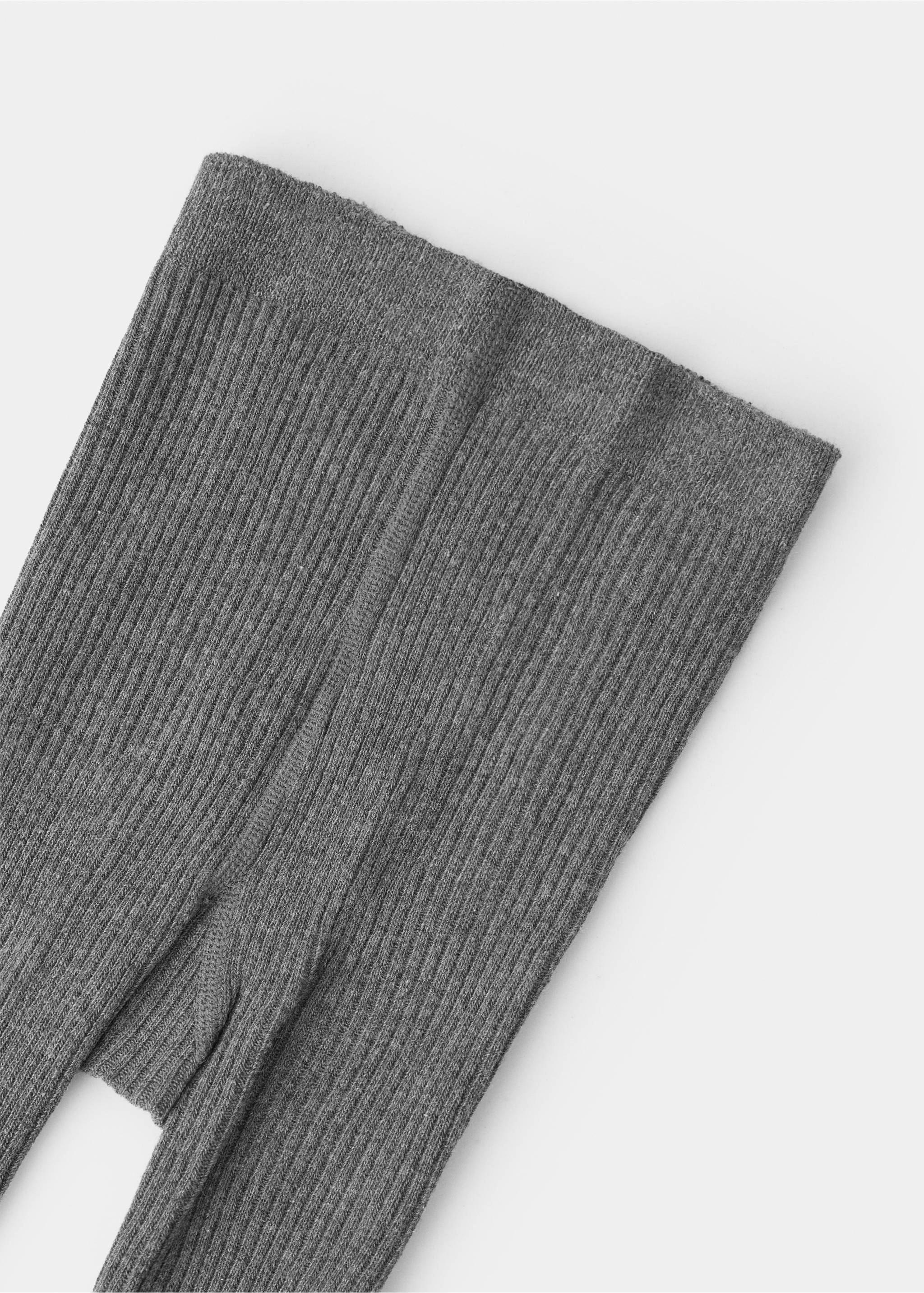 Ribbed knit tights - Reverse of the article, Dark Heather Grey. Ref: 37054792-00.