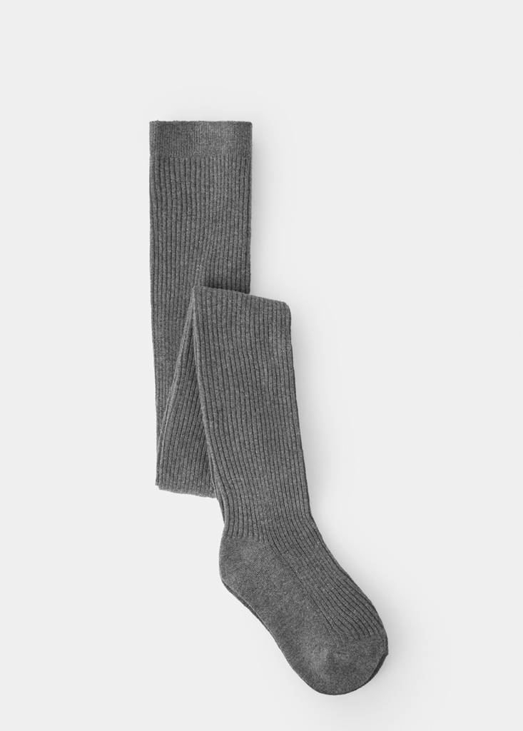 Ribbed knit tights — Dark Heather Grey