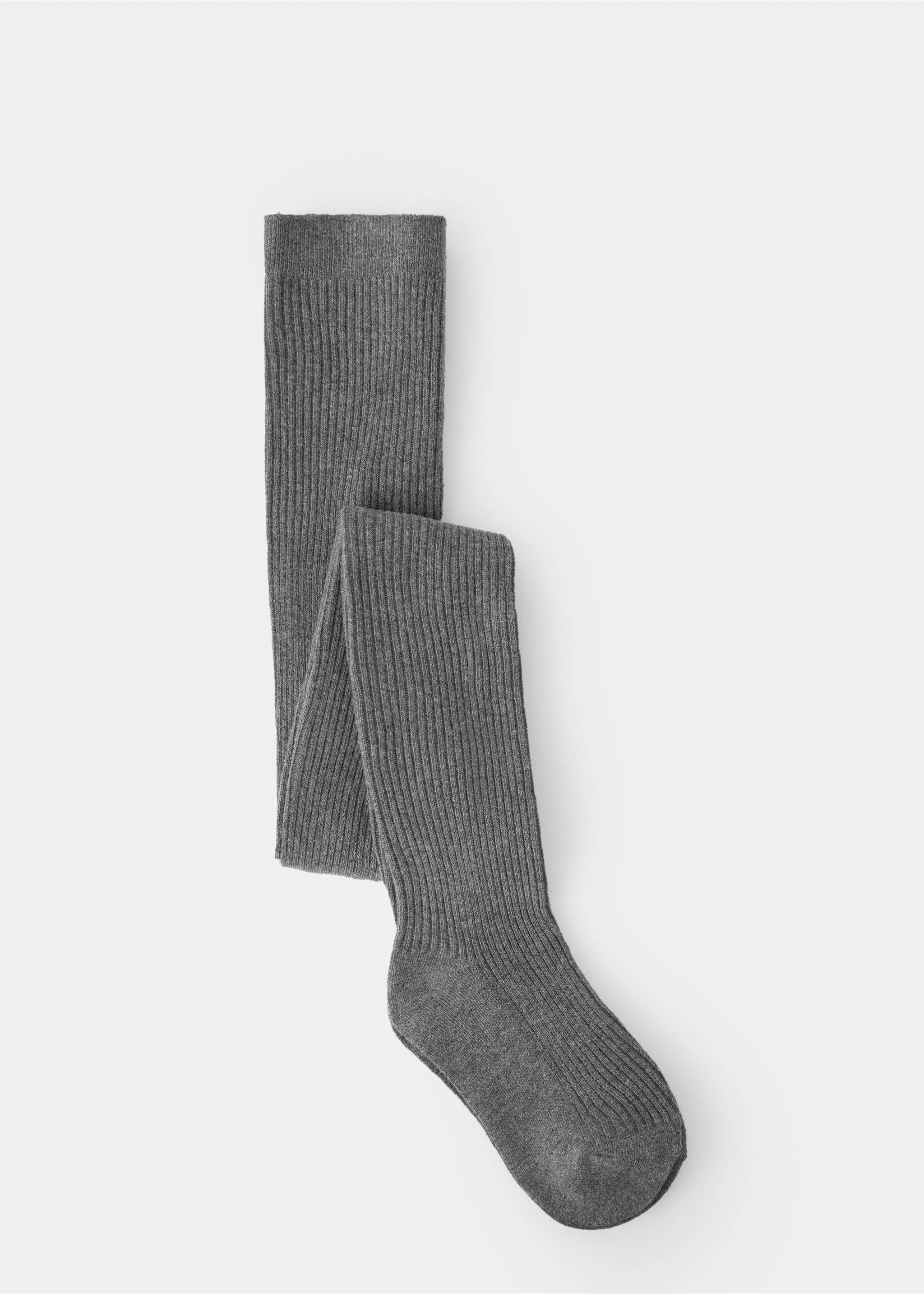 Ribbed knit tights - Article without model, Dark Heather Grey. Ref: 37054792-00.