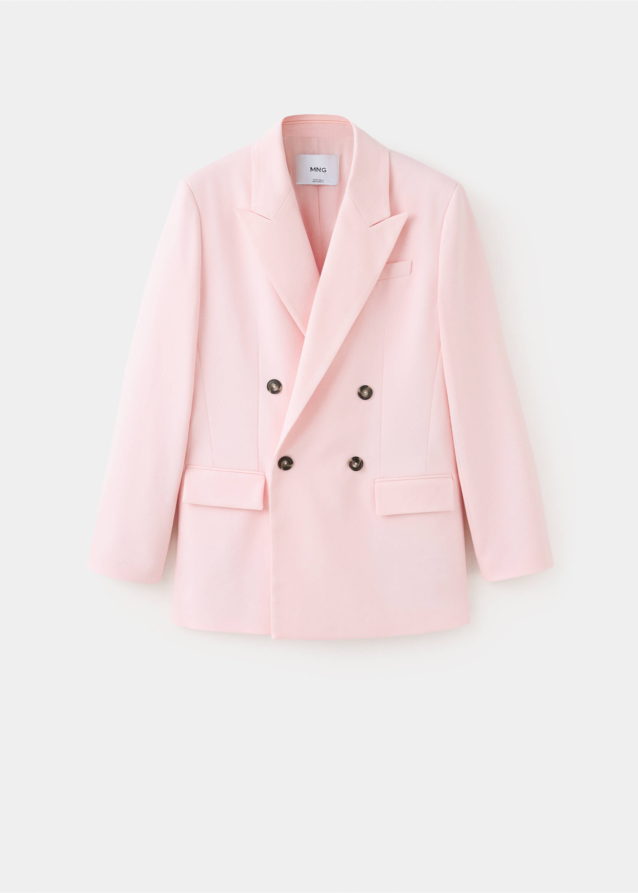 Blazer croisé en mélange de coton - Article sans modèle, Rose pastel. Ref: 37054802-00.