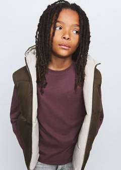 Reversible hooded gilet — Brown 1