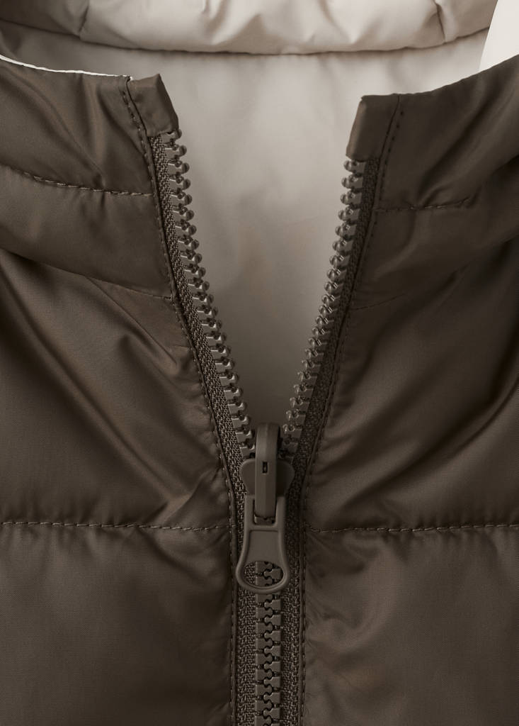 Reversible hooded gilet — Brown