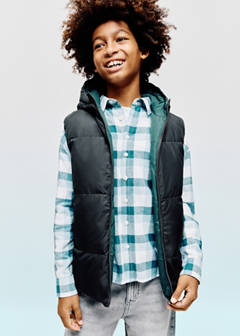 Reversible hooded gilet — Charcoal 1