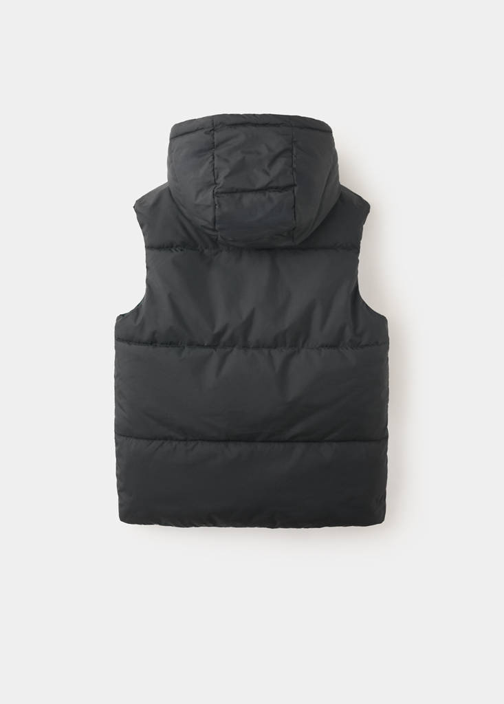 Reversible hooded gilet — Charcoal