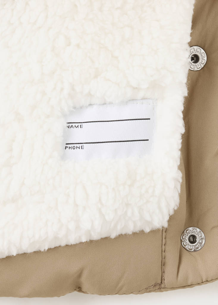 Fur-effect quilted coat — Medium Brown