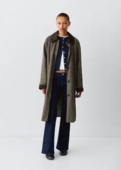 Trench with corduroy details — Dark Green 2