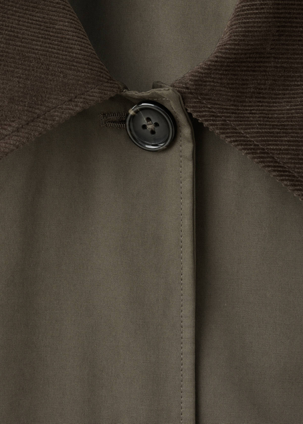 Trench with corduroy details — Dark Green