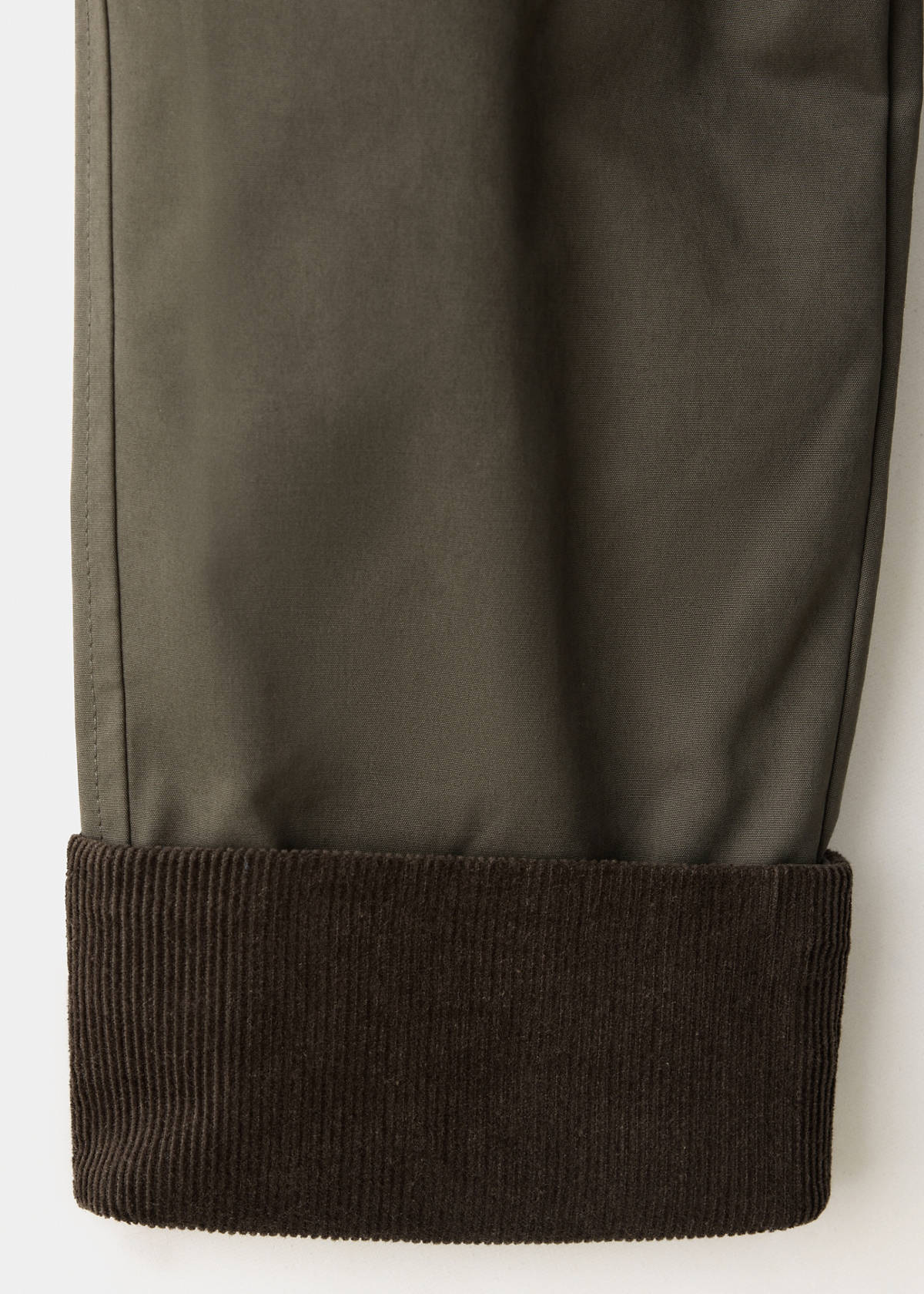 Trench with corduroy details — Dark Green
