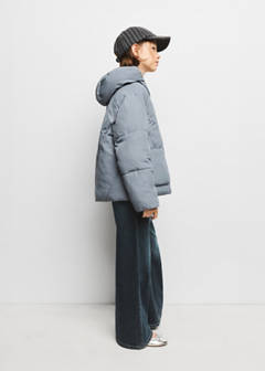 Hood puffer coat — Blue 1