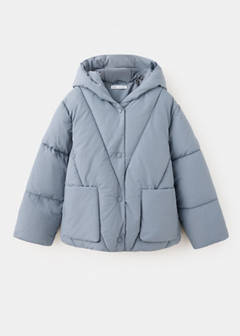 Hood puffer coat — Blue 2