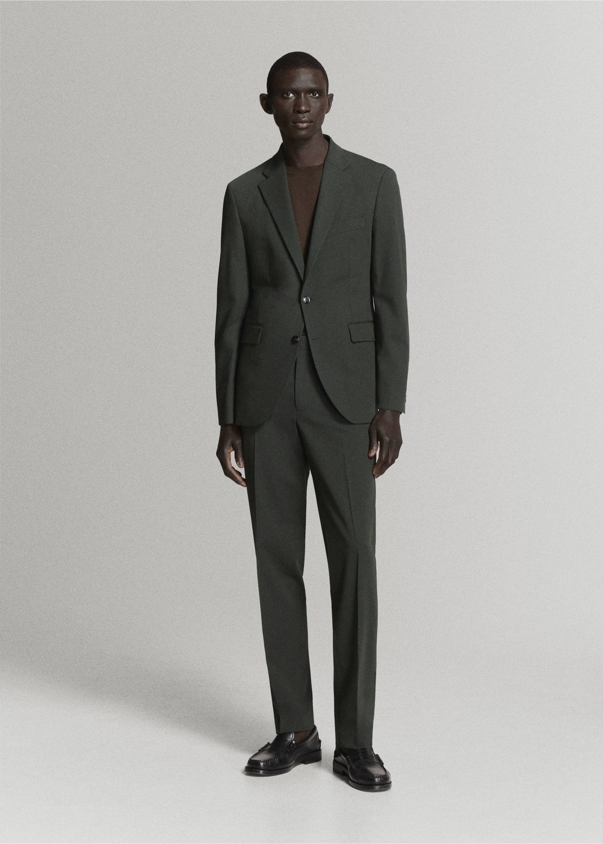 Milan slim-fit suit trousers - General plane, Khaki. Ref: 37055154-00.