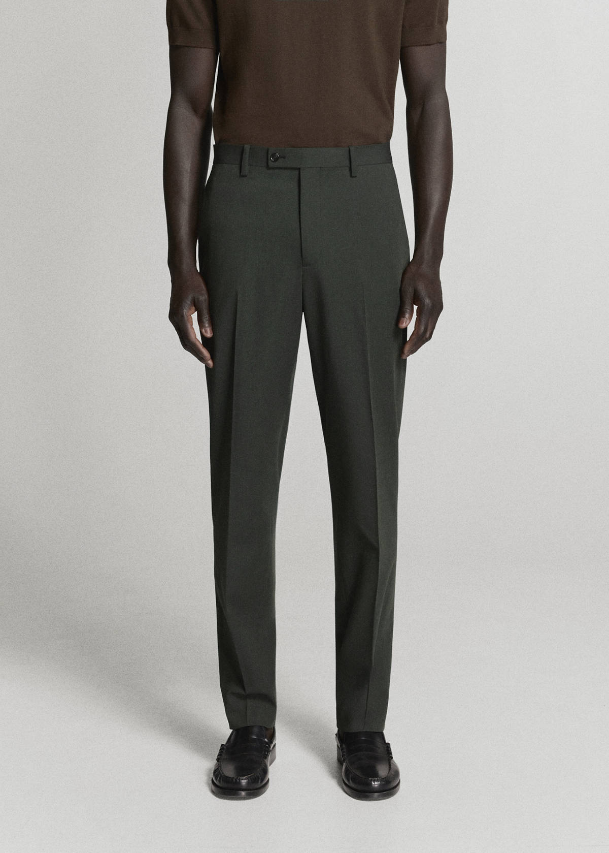 Milan slim fit suit trousers — Khaki