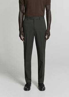 Milan slim fit suit trousers — Khaki 1