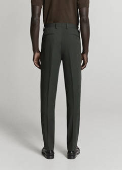 Milan slim fit suit trousers — Khaki 3