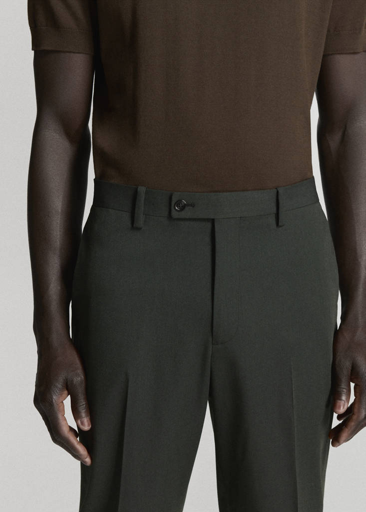 Milan slim-fit suit trousers — Khaki