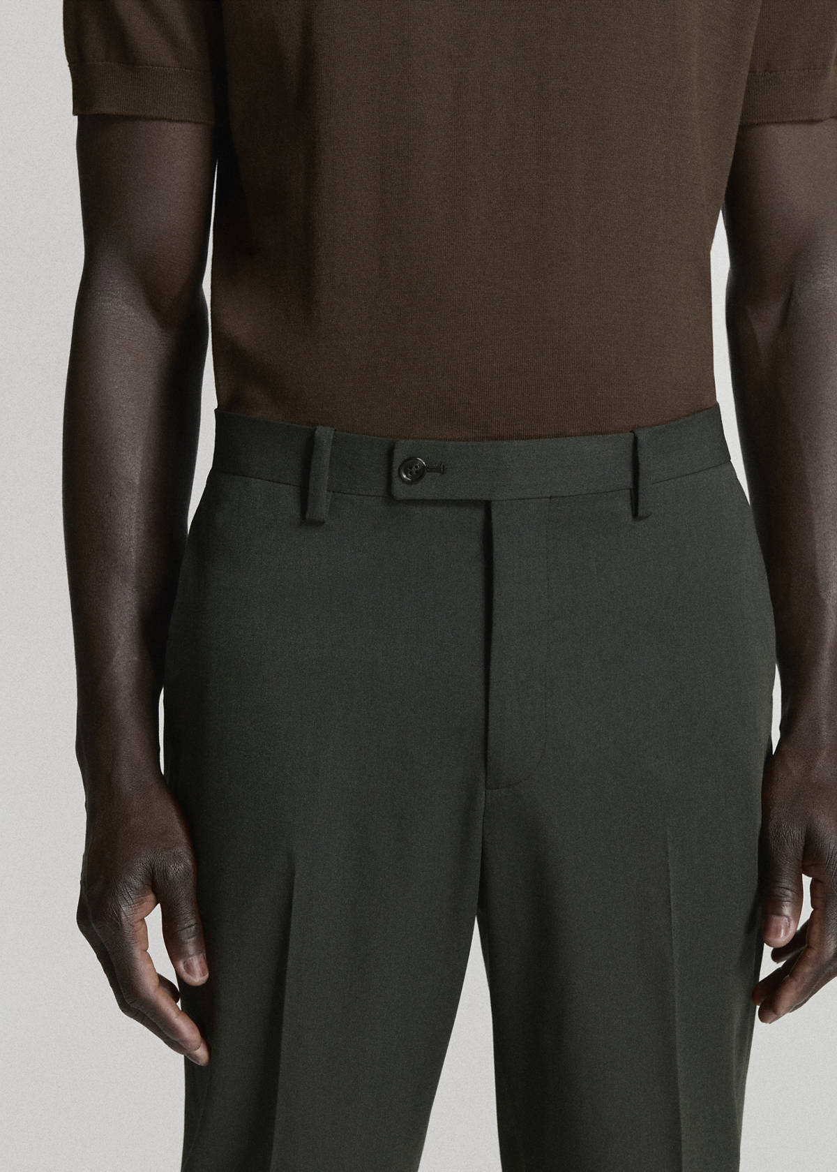 Milan slim fit suit trousers — Khaki