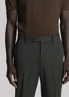 Milan slim fit suit trousers — Khaki 4
