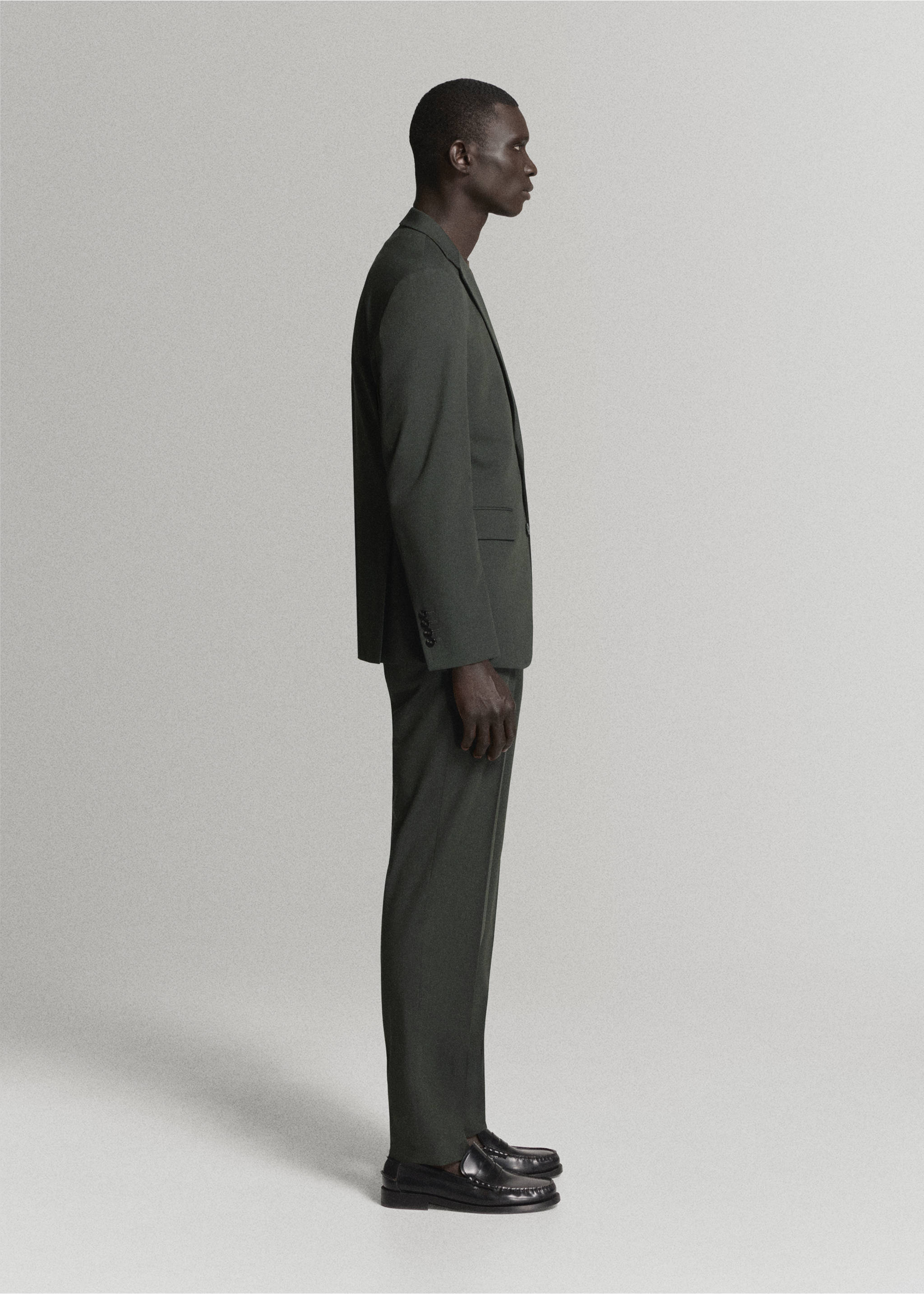 Milan slim-fit suit trousers - Details of the article 2, Khaki. Ref: 37055154-00.