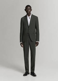 Milan slim fit suit trousers — Khaki 11