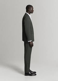 Milan slim fit suit trousers — Khaki 14