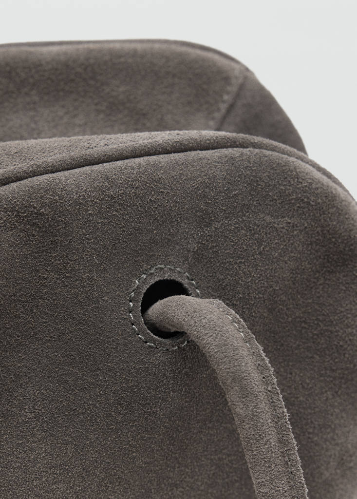 Leather bowling bag — Grey