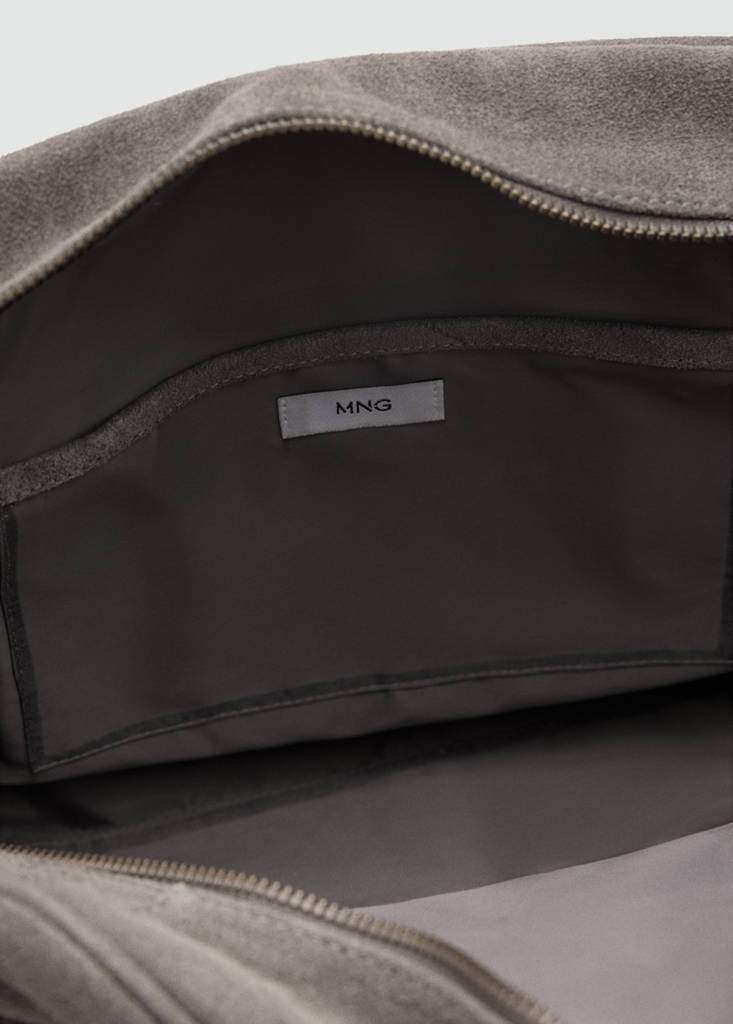 Leather bowling bag — Grey