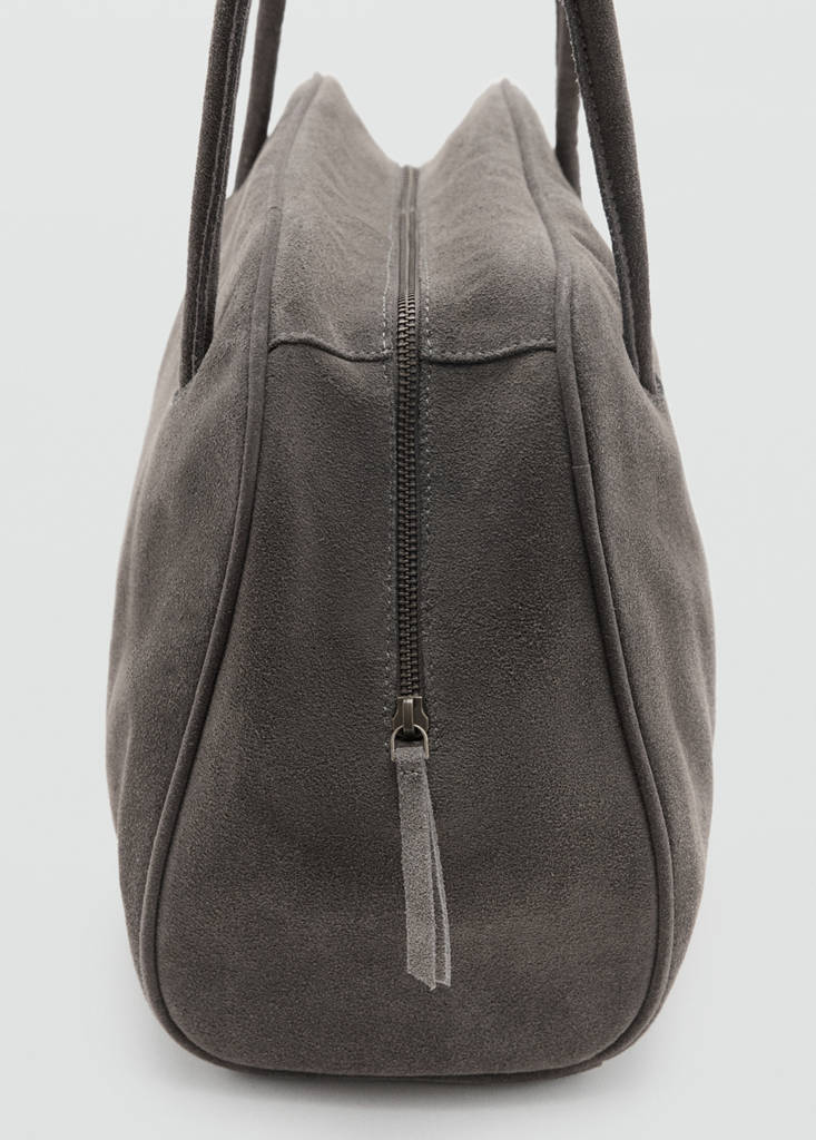 Leather bowling bag — Grey