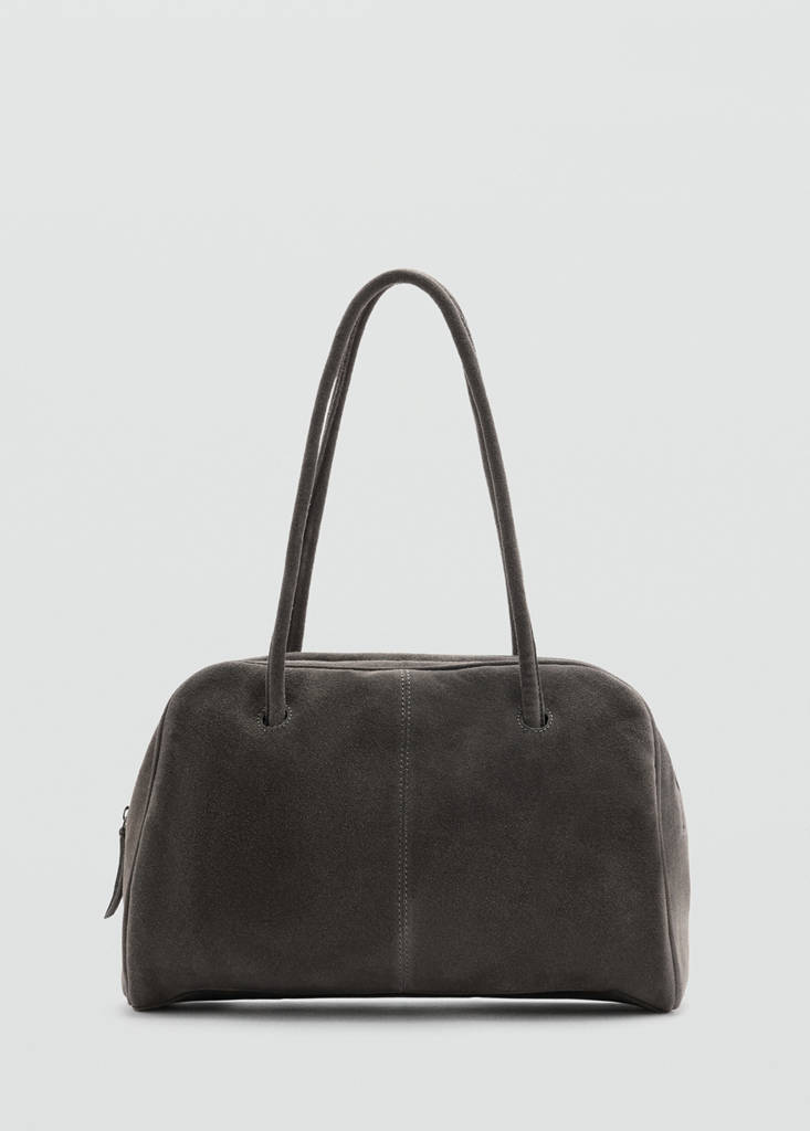 Leather bowling bag — Grey