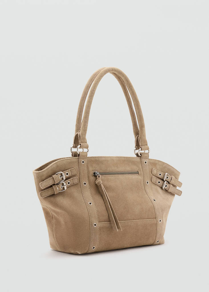 Leather city bag — Sand