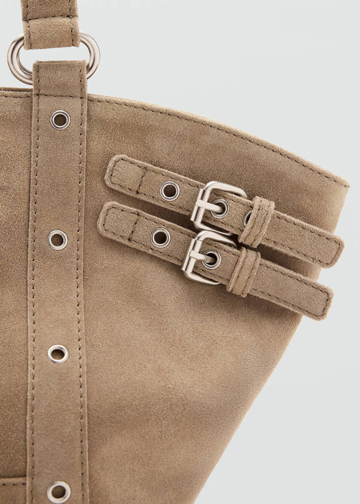 Leather city bag — Sand