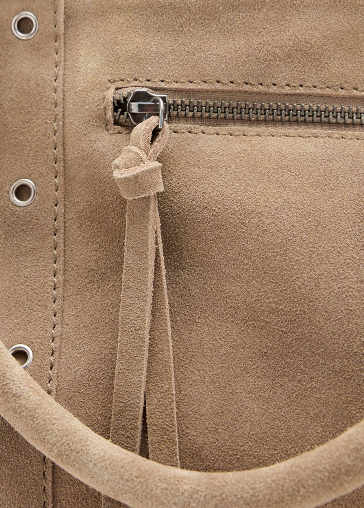 Leather city bag — Sand