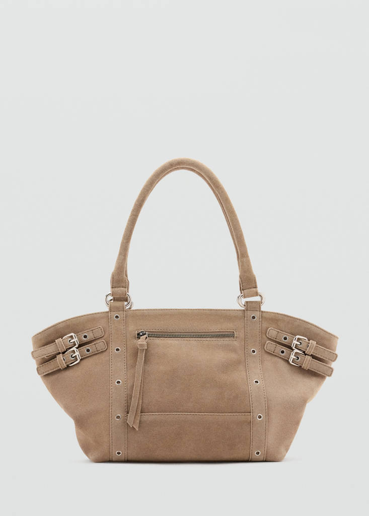 Leather city bag — Sand