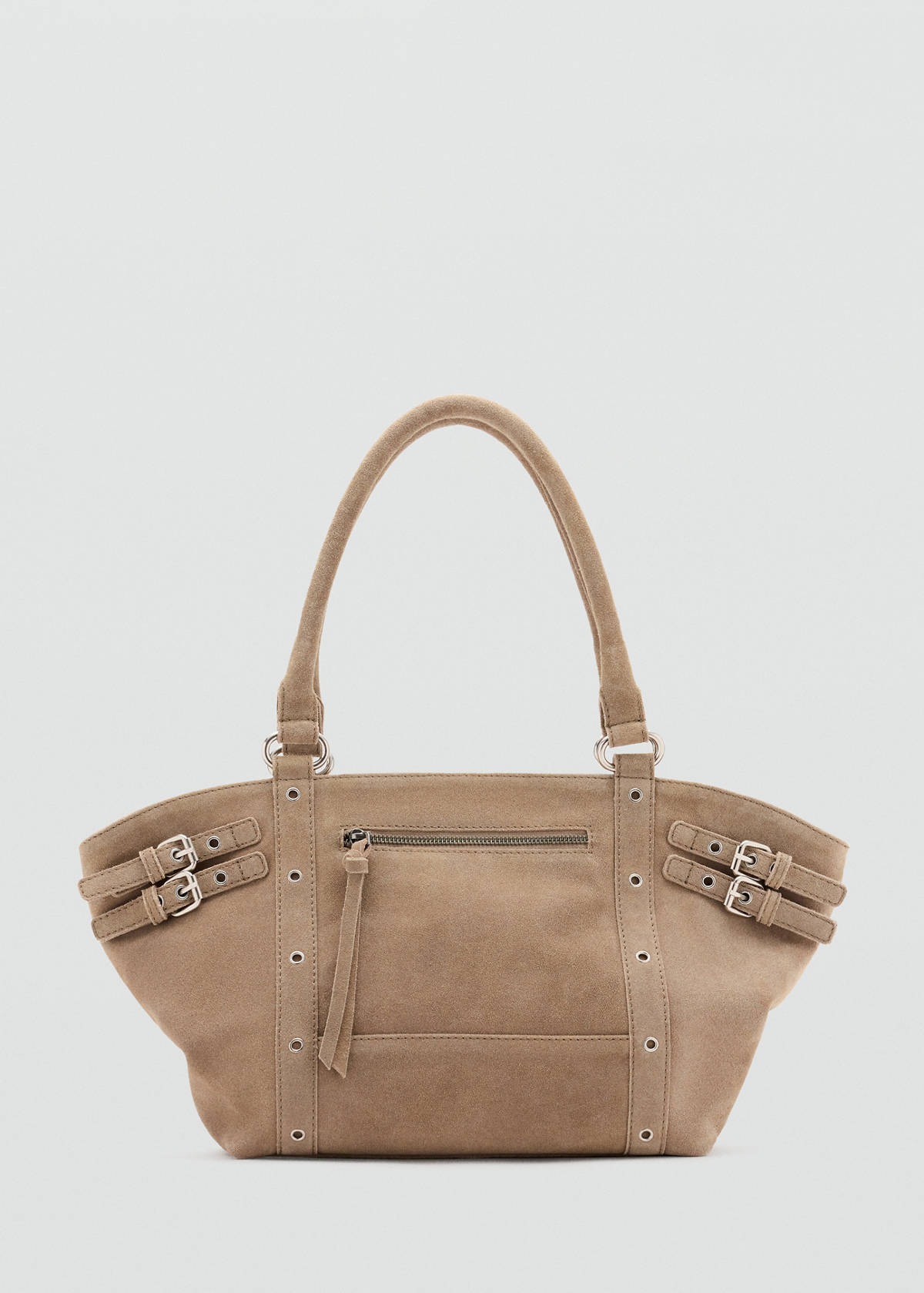 Leather city bag — Sand