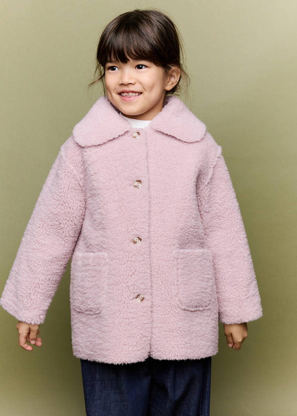 Reversible shearling coat — Pink