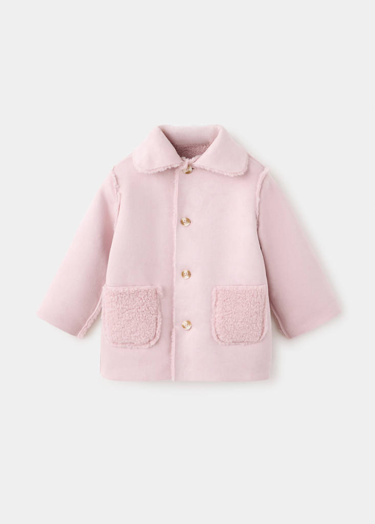 Reversible shearling coat — Pink
