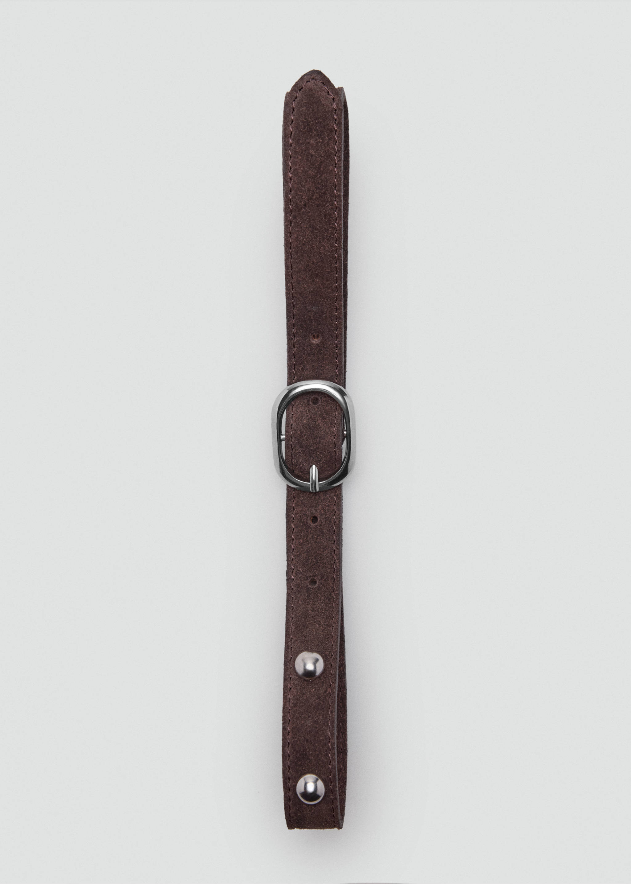Ceinture en cuir à clous - Détail de l'article 2, Chocolat. Ref: 37055158-00.