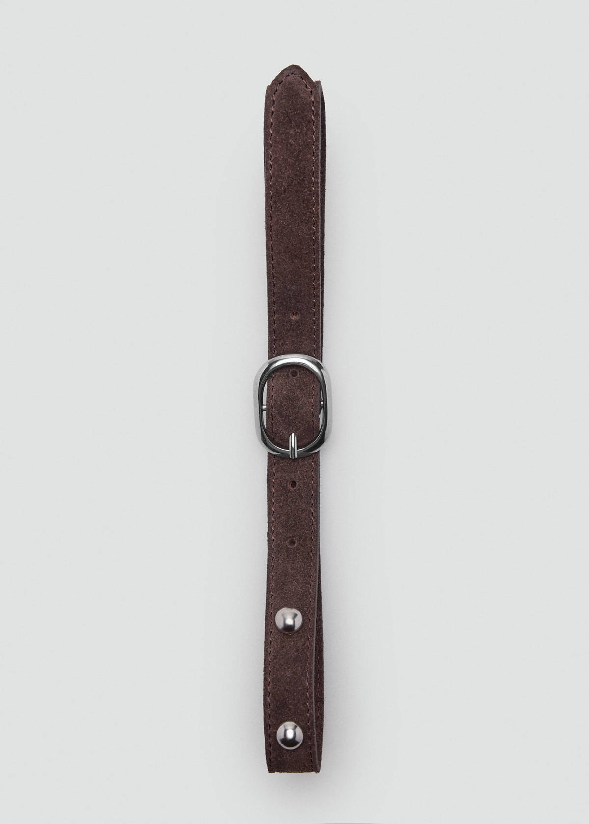 Stud leather belt — Chocolate