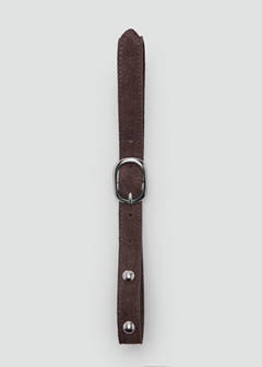 Stud leather belt — Chocolate 6