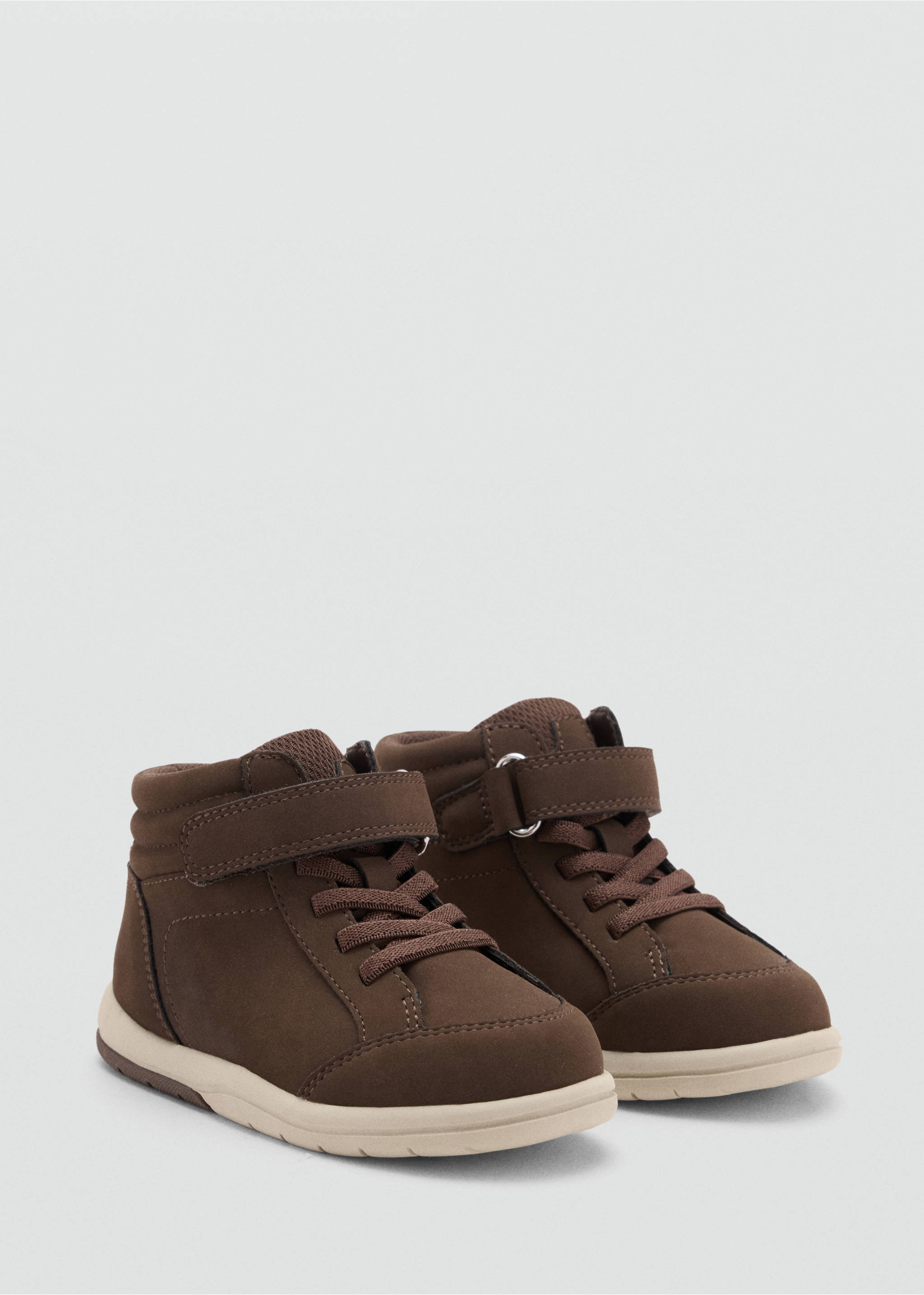 Boots with elastic laces - Medium plane, Chocolate. Ref: 37055159-00.